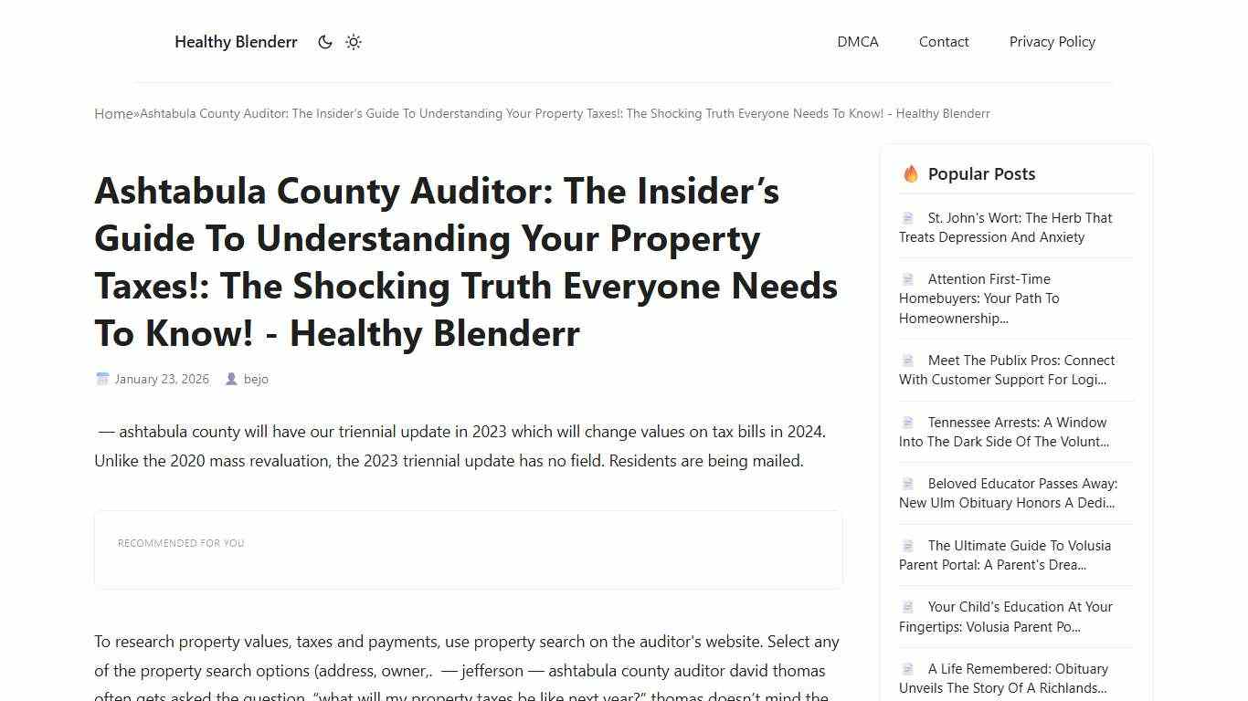 Ashtabula County Auditor: The Insider’s Guide To Understanding Your Property Taxes!: The Shocking Truth Everyone Needs To Know! - Healthy Blenderr
