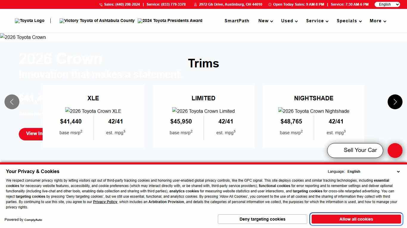 2026 Toyota Crown Victory Toyota of Ashtabula County